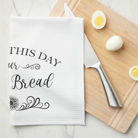 Geef ons deze dag ons dagelijks bijbelcitaat theedoek (Quarter Fold)