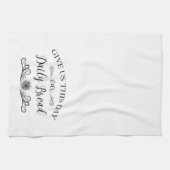 Geef ons deze dag ons dagelijks bijbelcitaat theedoek (Horizontaal)