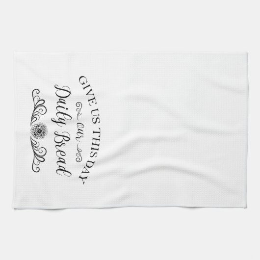 Geef ons deze dag ons dagelijks bijbelcitaat theedoek (Horizontaal)