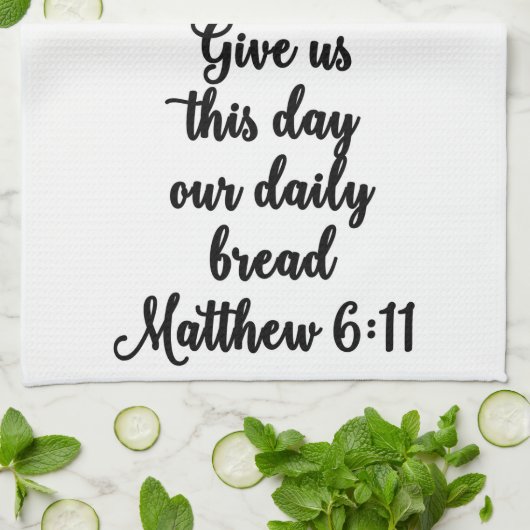 Geef ons deze dag ons dagelijks brood theedoek (Gevouwen)