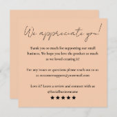 Geef ons een Review klantfeedback bedankpas Kaart (Voorkant / Achterkant)