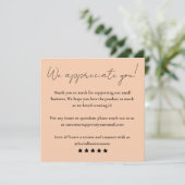 Geef ons een Review klantfeedback bedankpas Kaart (Staand voorkant)