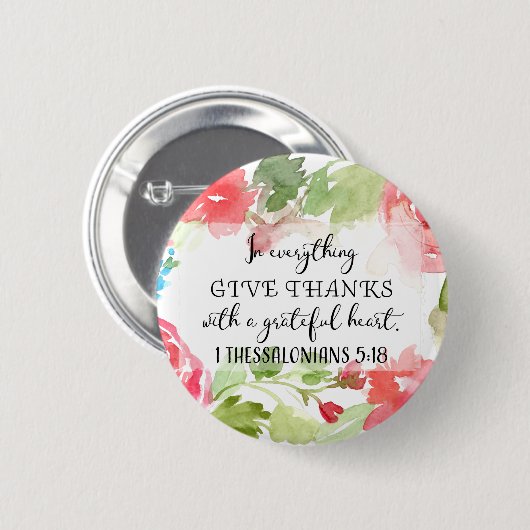 Geef overal bedankt | Schriftelijke kunst Ronde Button 5,7 Cm (Voorkant /achterkant)