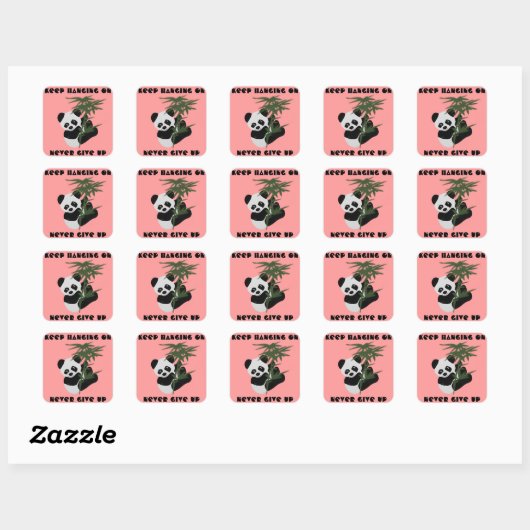 Geef Panda Stickers nooit op (Vel)