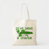 Geef Peas A Chance Funny Peace Bag Tas Humor (Voorkant)