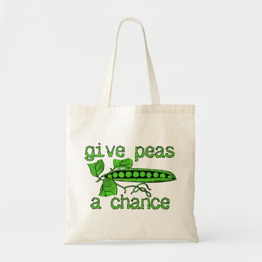 Geef Peas A Chance Funny Peace Bag Tas Humor (Voorkant)
