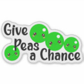 Geef Peas a Chance, Vegan Sticker (Voorkant)
