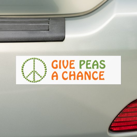 Geef Peas een Bumpersticker van de Kans (Op auto)
