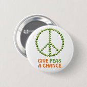 Geef Peas een Button van de Kans (Voorkant /achterkant)