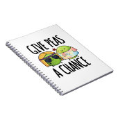 Geef Peas een kans op Funny Hippie Peas Pun Notitieboek (Rechterzijde)
