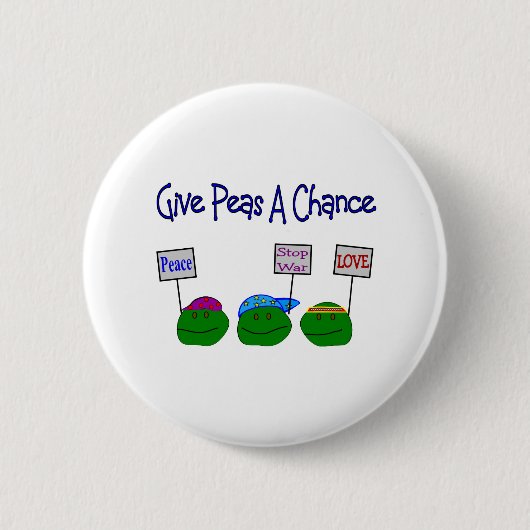 Geef PEAS een kans Ronde Button 5,7 Cm (Voorkant)