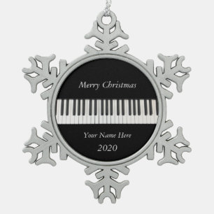 Geef Piano Snowflake-omhuld siermateriaal aan Tin Sneeuwvlok Ornament