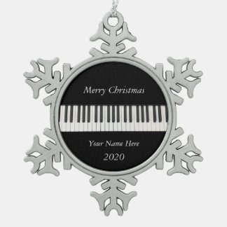 Geef Piano Snowflake-omhuld siermateriaal aan Tin Sneeuwvlok Ornament