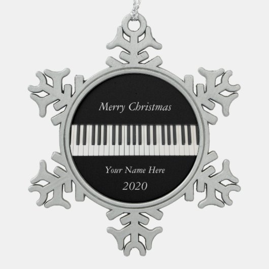 Geef Piano Snowflake-omhuld siermateriaal aan Tin Sneeuwvlok Ornament (Voorkant)