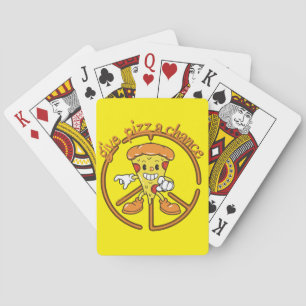 GEEF PIZA EEN KANS grappig pizza pun cadeauidee Pokerkaarten