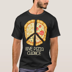 Geef Pizza Chance - Grappige Pizza Pun met Peace L T-shirt