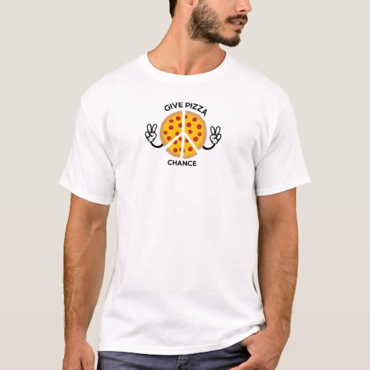 Geef Pizza Een Kans T-shirt (Voorkant)