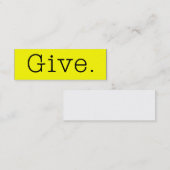 Geef. Pure Neon Lemon Geel en Zwart citaat Mini Visitekaartje (Voorkant / Achterkant)