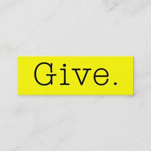 Geef. Pure Neon Lemon Geel en Zwart citaat Mini Visitekaartje (Voorkant)