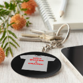 "Geef Quiche A Chance" Sleutelhanger (Zijkant)