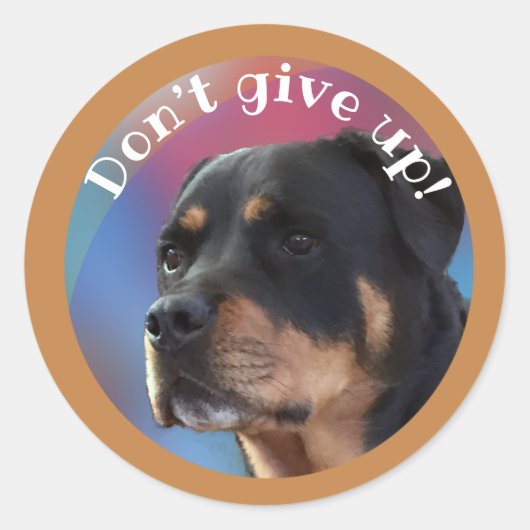 Geef Rottweiler Classic ronde Sticker niet op (Voorkant)