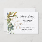 Geef RSVP modern blauw en groen antwoord (Voorkant)