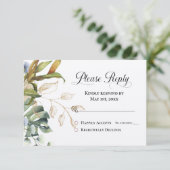 Geef RSVP modern blauw en groen antwoord (Staand voorkant)