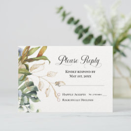 Geef RSVP modern blauw en groen antwoord