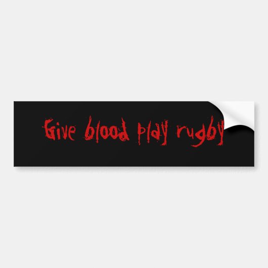 Geef rugby van bloed bumpersticker (Voorkant)
