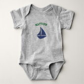 Geef Sailboot Green en Blue Baby One Piece een per Romper (Voorkant)
