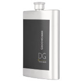 Geef Silver en Black Groomsman een persoonlijk tin Flacon (Links)