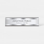 Geef Silver look Glamoureus Elegant Modern persoon Bureau Naambordje (Voorkant)