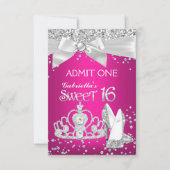 Geef Sparkle Tiara Heels Sweet 16 Hot Pink toe Kaart (Voorkant)