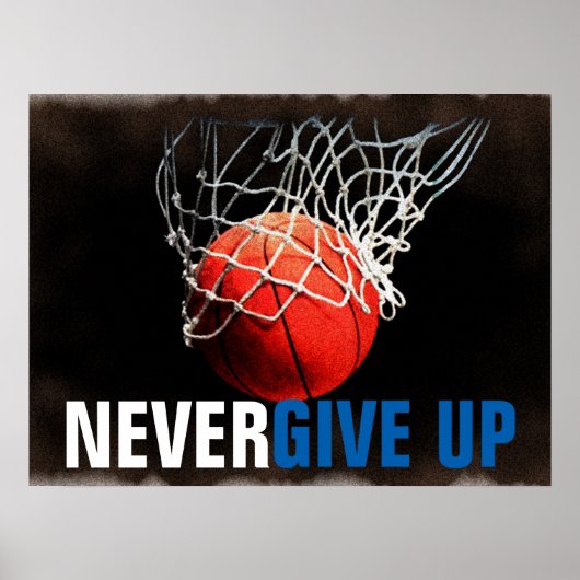 Geef succes basketbal nooit op poster (Voorkant)