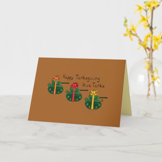 Geef Tanks- Grappige Kerstgroetkaart voor Thanksgi Kaart (Gele Bloem)