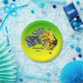 Geef Tekst Australië Dag Gum Leaf Wattle 7" uit Papieren Bordje (Feest)