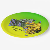 Geef Tekst Australië Dag Gum Leaf Wattle 9" uit Papieren Bordje (Gekanteld)