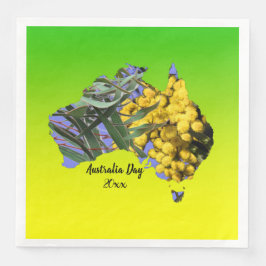 Geef Tekst Australië Dag Gum Leaf Wattle Dinner ui Servet