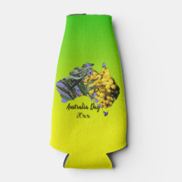 Geef Tekst Australië Dag Gum Leaf Wattle Stubby ui Flesjeskoeler