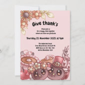 Geef Thank’s Boho Thanksgiving Dinner Invitation Kaart (Voorkant)
