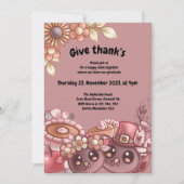 Geef Thank’s Boho Thanksgiving Dinner Invitation Kaart (Voorkant)