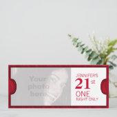 Geef twee VIP 21st verjaardagsfeestfoto uitnodigen Kaart (Staand voorkant)