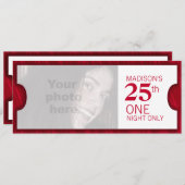 Geef twee VIP 25th de fotonodiging van de verjaard Kaart (Voorkant / Achterkant)