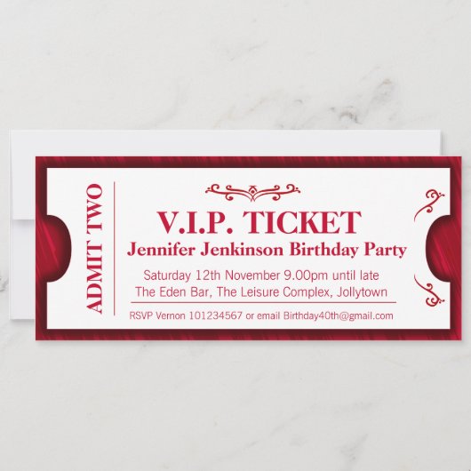 Geef twee VIP 40e verjaardagsfeestfoto uitnodigen  Kaart (Achterkant)