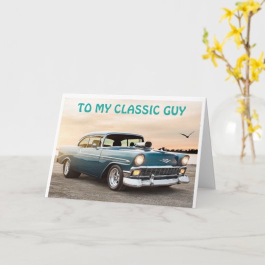 GEEF UW BIRTHDAY "MET MIJ" CLASSIC GUY KAART (Gele Bloem)