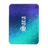 Geef uw naam en schaduw aan in Blue Premium Magnet Magneet (Verticaal)