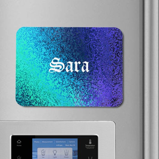 Geef uw naam en schaduw aan in Blue Premium Magnet Magneet