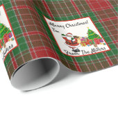 Geef uw namen kerstrood en groen speldengoed cadeaupapier (Rol Hoek)