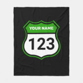 Geef uw nummer groen voor raceidentificatie op fleece deken (Voorkant)