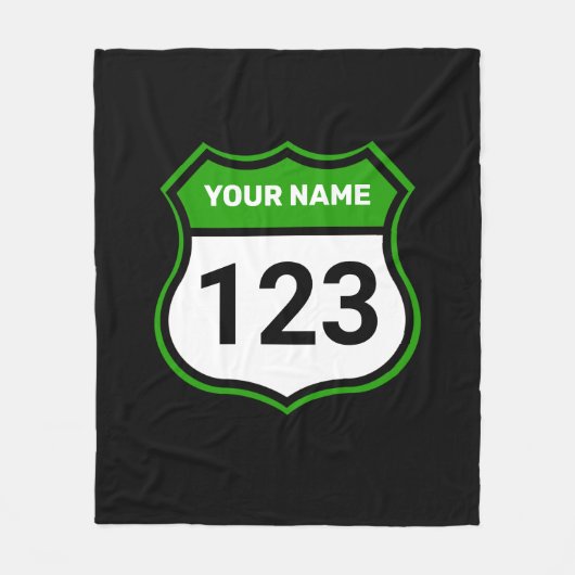 Geef uw nummer groen voor raceidentificatie op fleece deken (Voorkant)